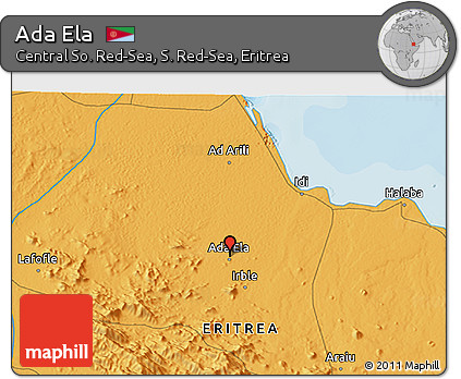Political 3D Map of Ada Ela