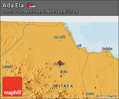 Political 3D Map of Ada Ela