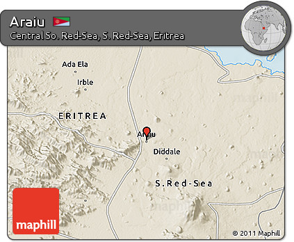 Shaded Relief 3D Map of Araiu