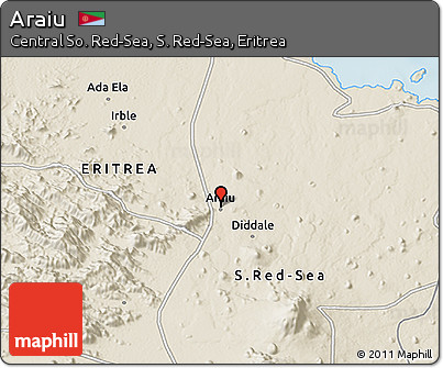 Shaded Relief 3D Map of Araiu