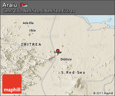 Shaded Relief 3D Map of Araiu