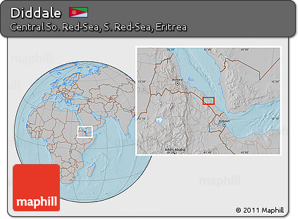 Gray Location Map of Diddale, hill shading