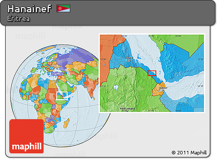 Political Location Map of Hanainef
