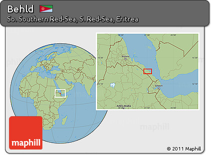 Savanna Style Location Map of Behld