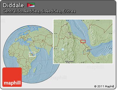 Savanna Style Location Map of Diddale, hill shading