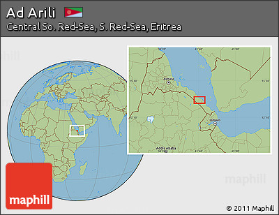 Savanna Style Location Map of Ad Arili