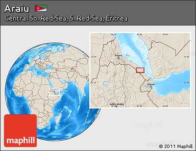 Shaded Relief Location Map of Araiu