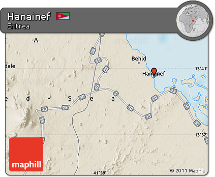 Shaded Relief Map of Hanainef