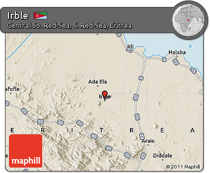 Shaded Relief Map of Irble