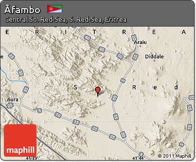 Shaded Relief Map of Āfambo