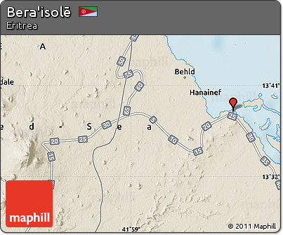 Shaded Relief Map of Bera'isolē