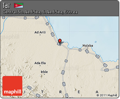 Shaded Relief Map of Īdī