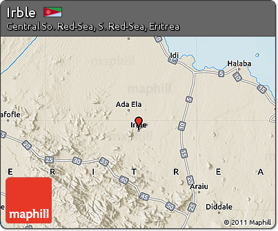 Shaded Relief Map of Irble