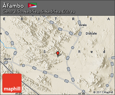 Shaded Relief Map of Āfambo