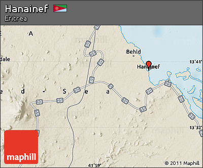 Shaded Relief Map of Hanainef