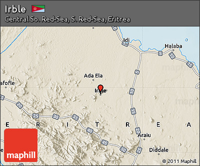 Shaded Relief Map of Irble