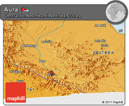 Political Panoramic Map of Aura