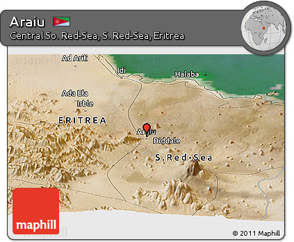 Satellite Panoramic Map of Araiu