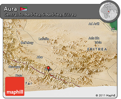 Satellite Panoramic Map of Aura