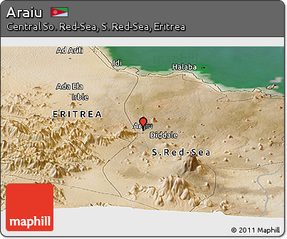 Satellite Panoramic Map of Araiu