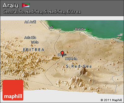 Satellite Panoramic Map of Araiu