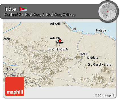 Shaded Relief Panoramic Map of Irble