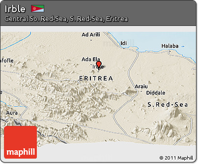 Shaded Relief Panoramic Map of Irble