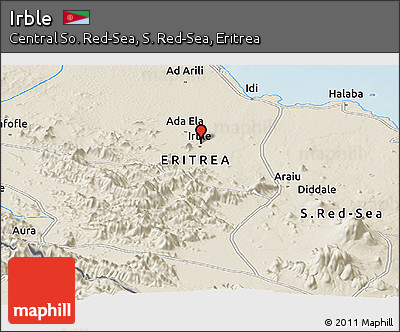 Shaded Relief Panoramic Map of Irble