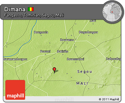Physical 3D Map of Dimana