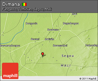 Physical 3D Map of Dimana