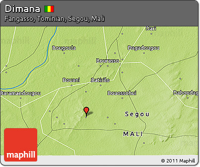 Physical 3D Map of Dimana