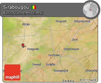 Satellite 3D Map of Sirabougou