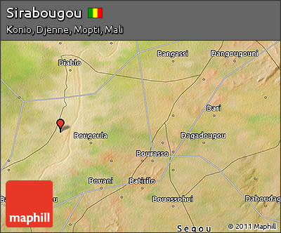 Satellite 3D Map of Sirabougou