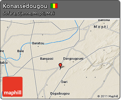 Shaded Relief 3D Map of Konassédougou