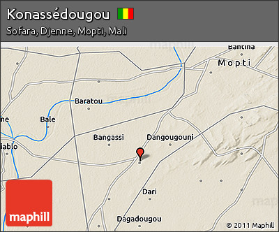 Shaded Relief 3D Map of Konassédougou