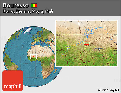 Satellite Location Map of Bourasso