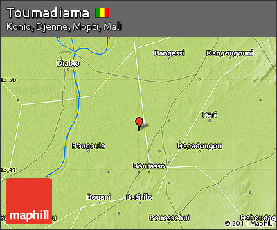 Physical Map of Toumadiama