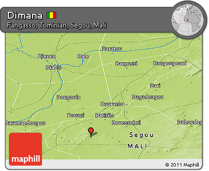 Physical Panoramic Map of Dimana