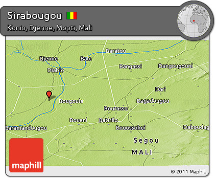 Physical Panoramic Map of Sirabougou