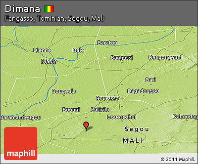 Physical Panoramic Map of Dimana