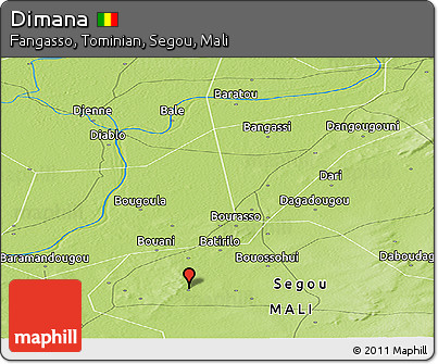 Physical Panoramic Map of Dimana