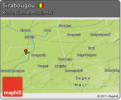 Physical Panoramic Map of Sirabougou