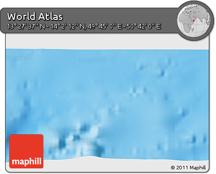 Physical 3D Map of the Area around 13° 44' 54" N, 50° 13' 30" E