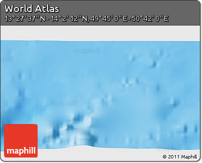 Physical 3D Map of the Area around 13° 44' 54" N, 50° 13' 30" E