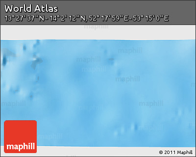 Physical 3D Map of the Area around 13° 44' 54" N, 52° 46' 29" E