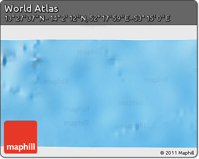 Physical 3D Map of the Area around 13° 44' 54" N, 52° 46' 29" E