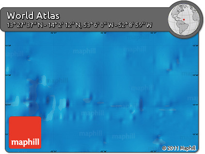 Physical Map of the Area around 13° 44' 54" N, 52° 37' 30" W
