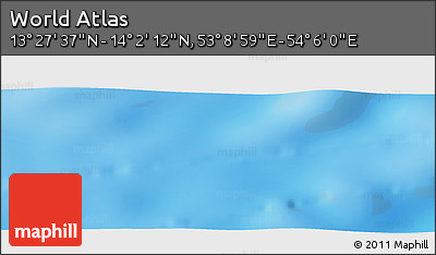 Physical Panoramic Map of the Area around 13° 44' 54" N, 53° 37' 30" E