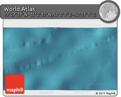 Satellite 3D Map of the Area around 13° 44' 54" N, 54° 28' 30" E
