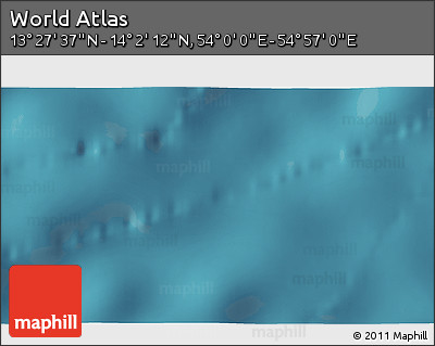 Satellite 3D Map of the Area around 13° 44' 54" N, 54° 28' 30" E